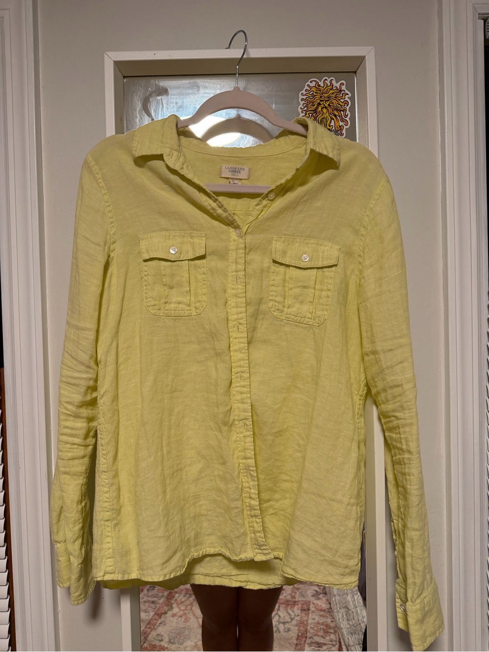 Lands' End 1963 Yellow Linen Button-Down Shirt